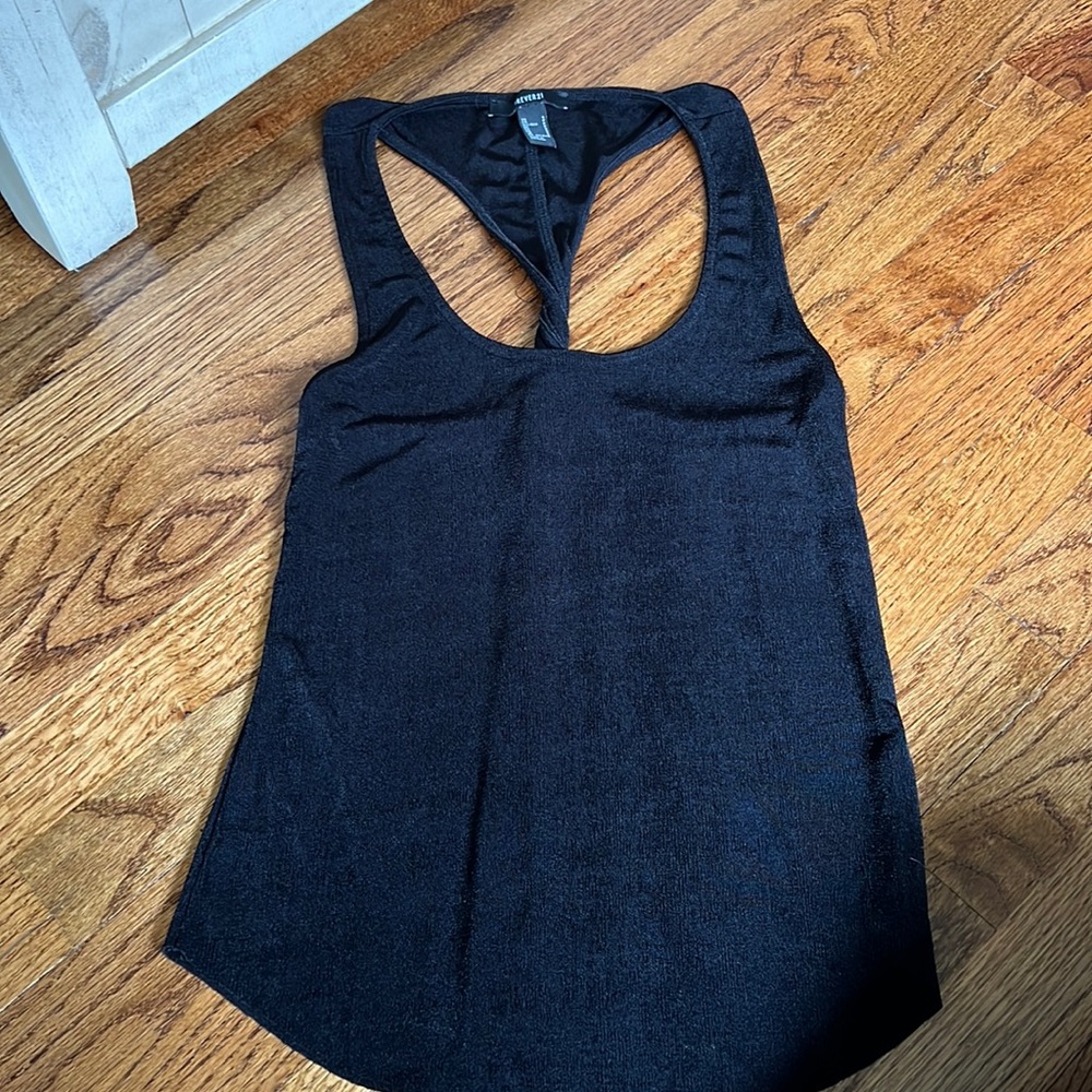 Forever 21 Black razor back twist tank top